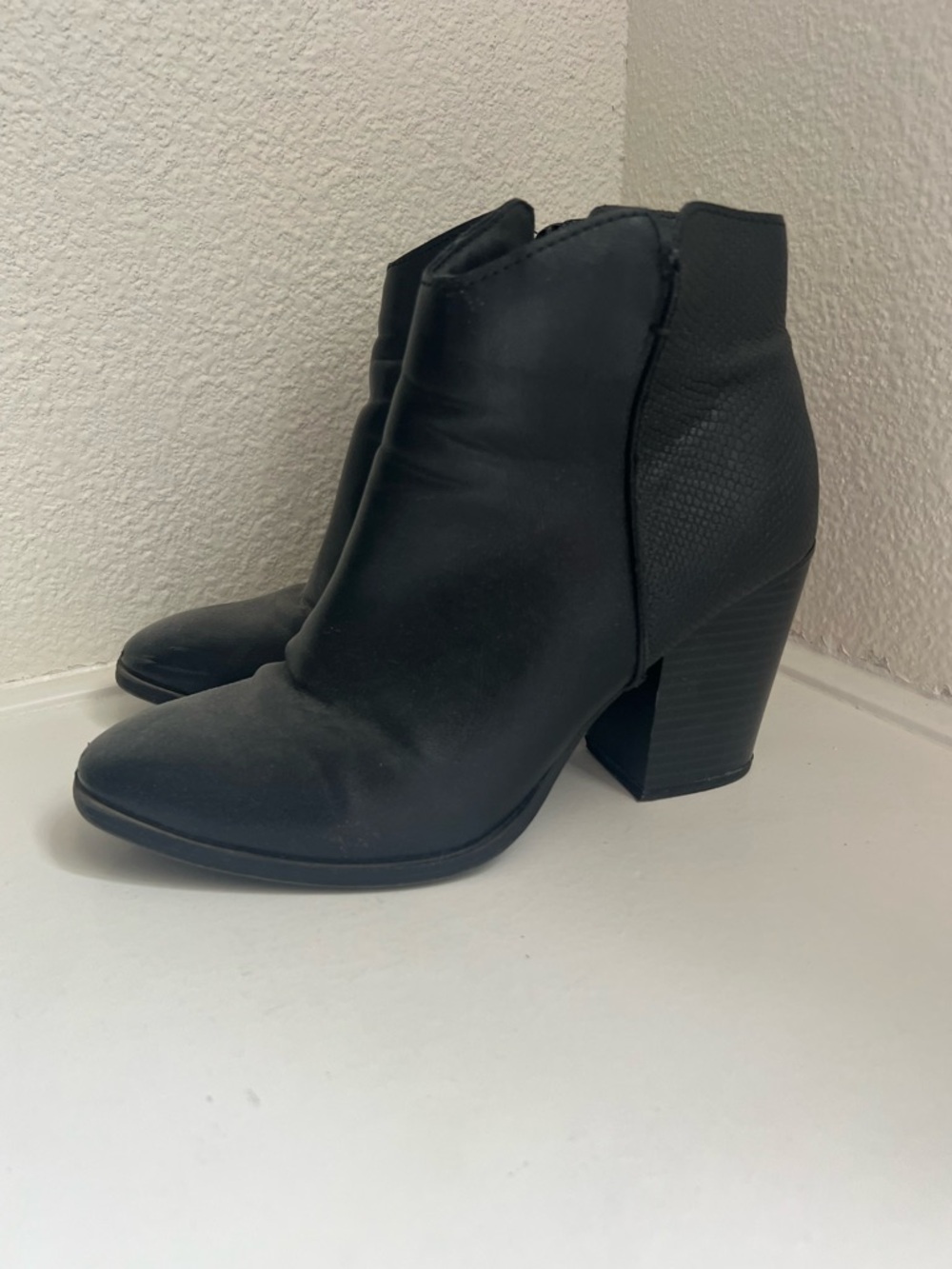 Black Women's Ankle Booties - Classic Block Heel